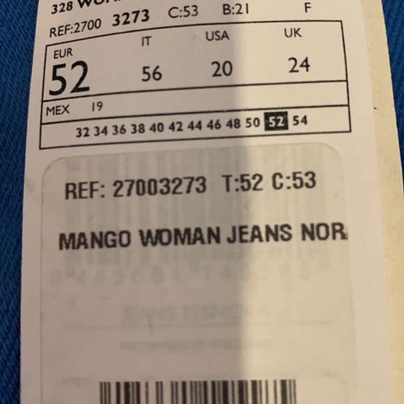 Women Mango Nora Button Fly Wide Leg Flared High Rise Jeans Blue 20 NWT - Picture 10 of 10